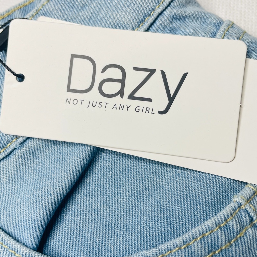 Dazy Womens Size S Light Wash Denim Mini Skirt Blue Casual Y2K Jean Skirt - Picture 5 of 10